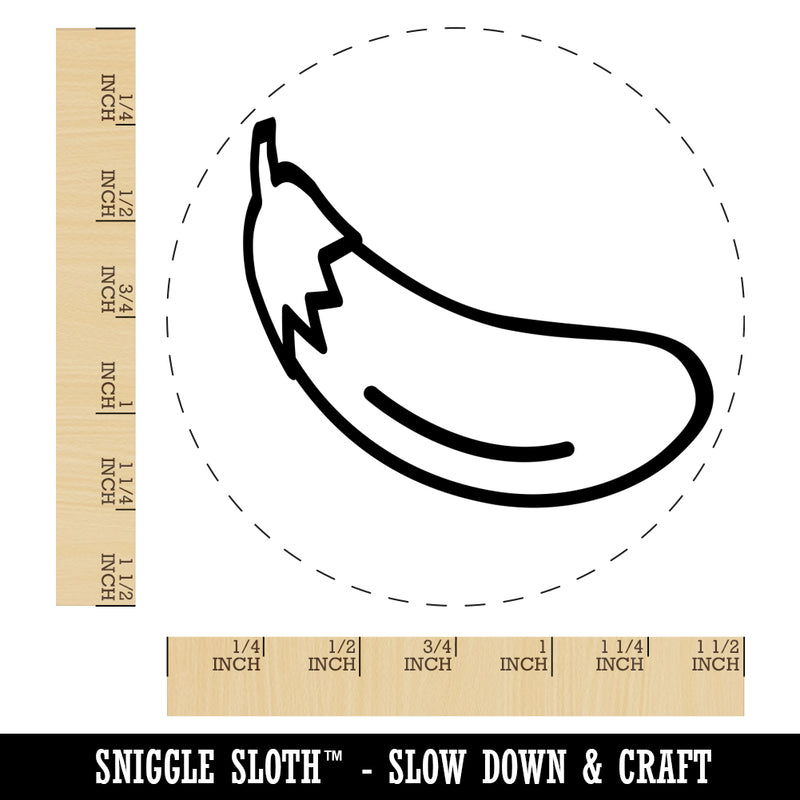 Eggplant Outline Self-Inking Rubber Stamp for Stamping Crafting Planners