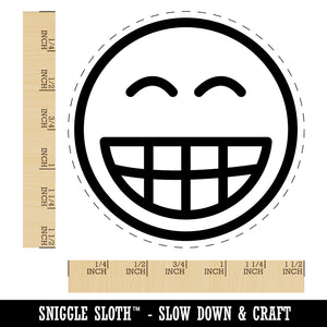 Happy Face Big Smile Teeth Grin Emoticon Self-Inking Rubber Stamp for Stamping Crafting Planners
