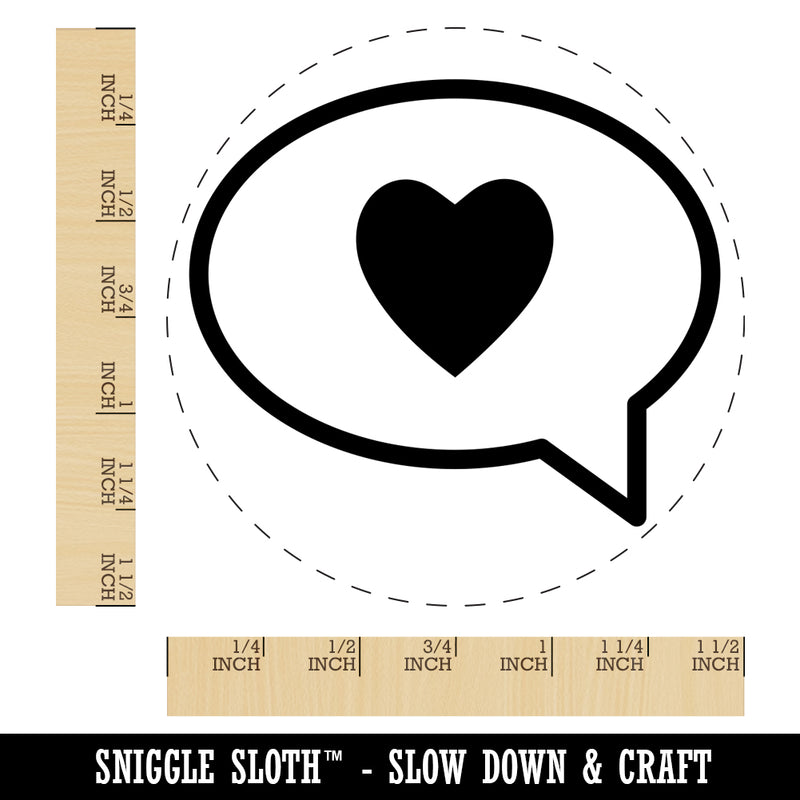 Heart Love in Text Callout Self-Inking Rubber Stamp for Stamping Crafting Planners