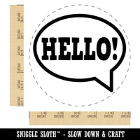 Hello in Text Callout Self-Inking Rubber Stamp for Stamping Crafting Planners