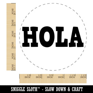 Hola Spanish Hi Hello Self-Inking Rubber Stamp for Stamping Crafting Planners