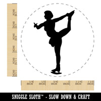 Ice Skating Skater Solid Self-Inking Rubber Stamp for Stamping Crafting Planners