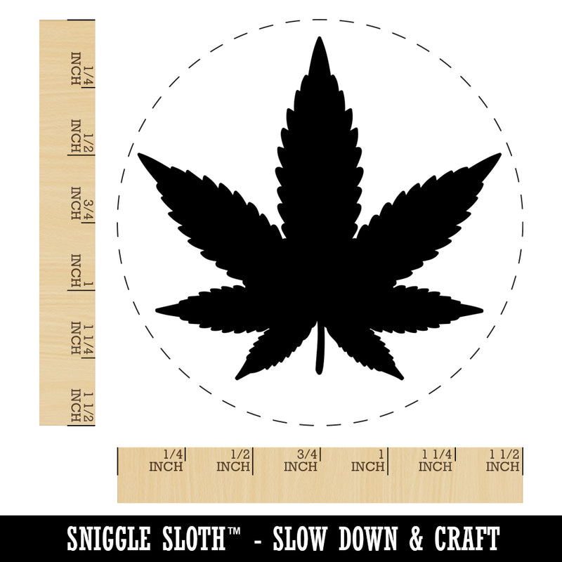 Marijuana Leaf Solid Self-Inking Rubber Stamp for Stamping Crafting Planners