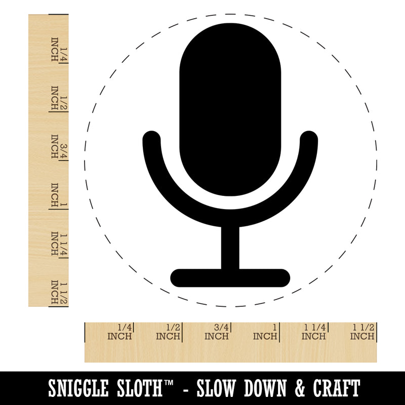Podcast Broadcast Microphone Self-Inking Rubber Stamp for Stamping Crafting Planners