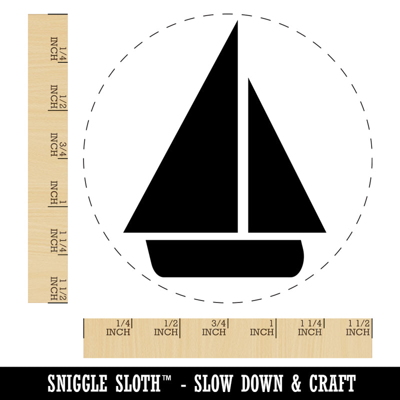 Sail Boat Sailing Icon Self-Inking Rubber Stamp for Stamping Crafting Planners