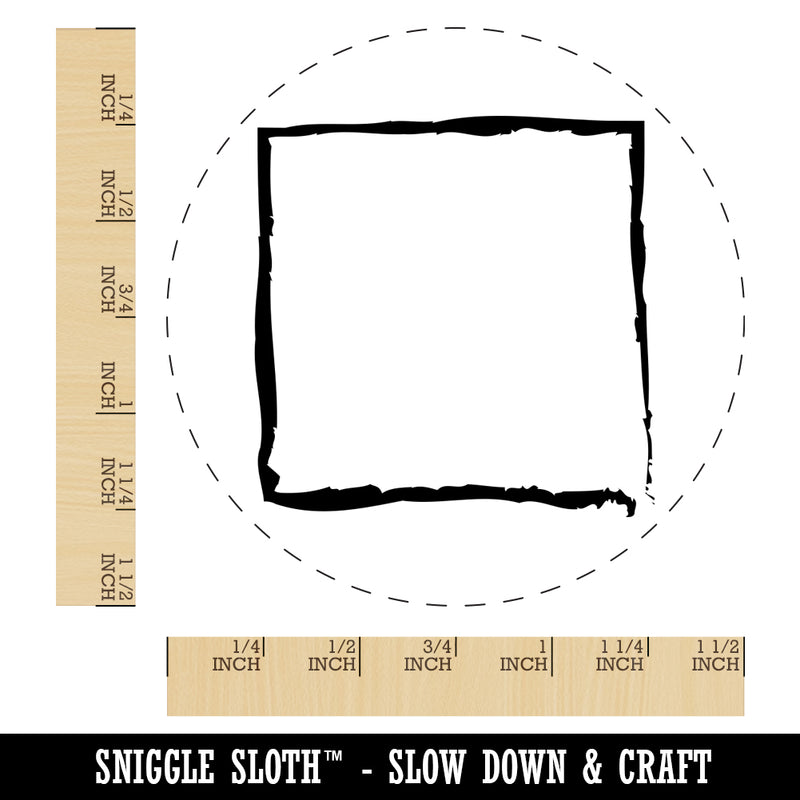 Sketchy Square Border Outline Self-Inking Rubber Stamp for Stamping Crafting Planners