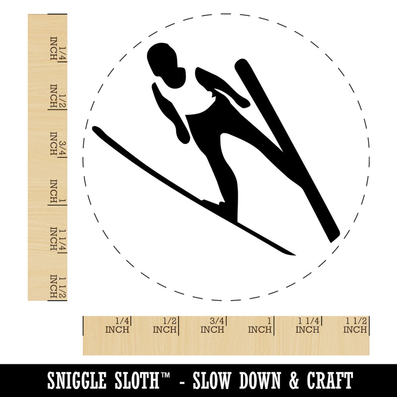 Ski Jumping Jumper Self-Inking Rubber Stamp for Stamping Crafting Planners