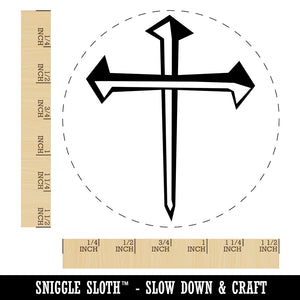 Three 3 Nails Cross Christian Stylized Self-Inking Rubber Stamp for Stamping Crafting Planners