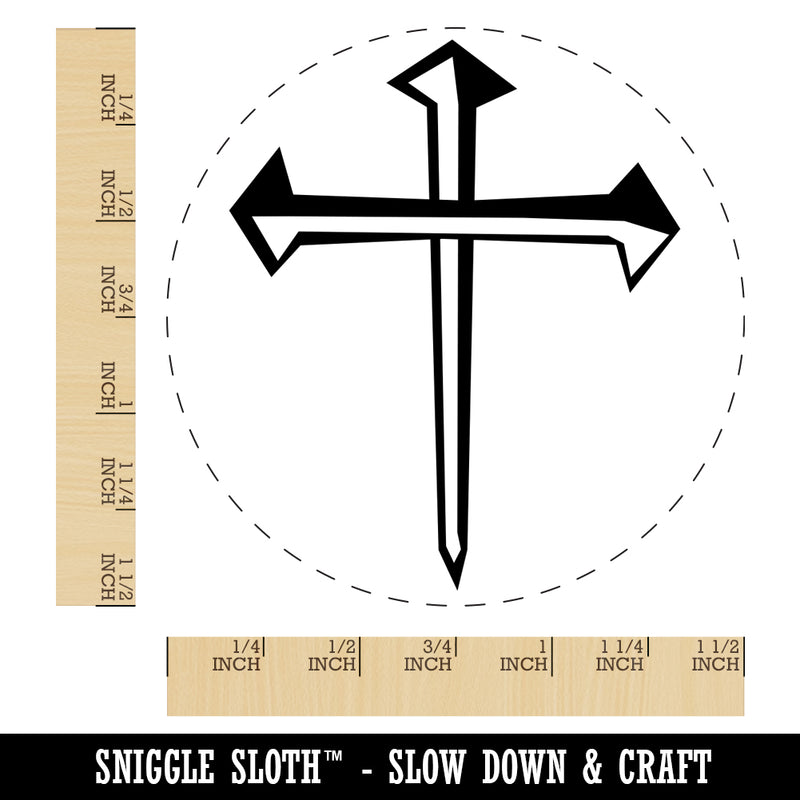 Three 3 Nails Cross Christian Stylized Self-Inking Rubber Stamp for Stamping Crafting Planners