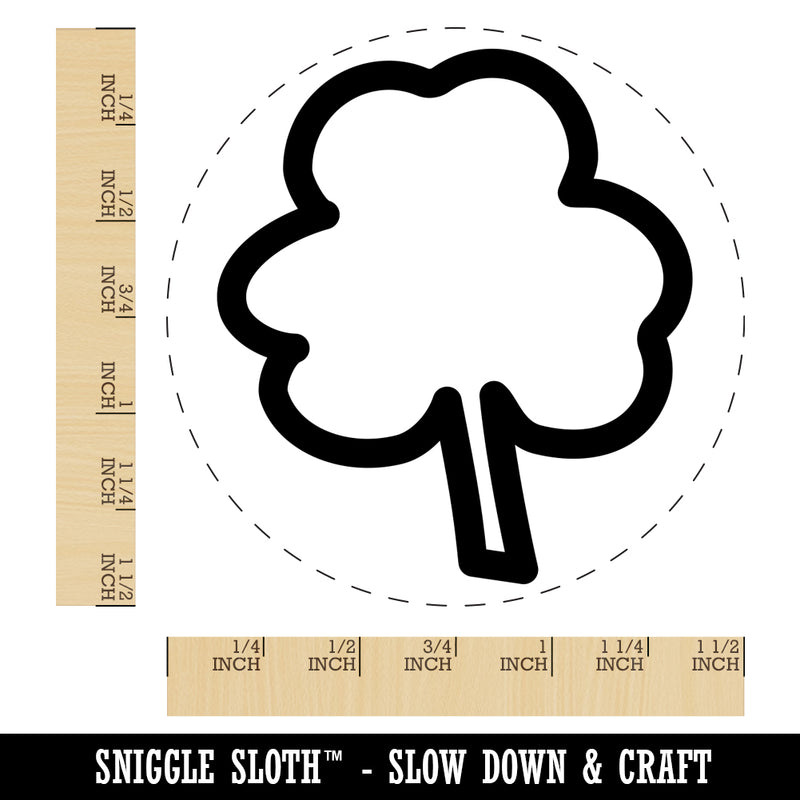 Three Leaf Clover Outline Self-Inking Rubber Stamp for Stamping Crafting Planners