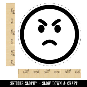 Angry Mad Face Emoticon Self-Inking Rubber Stamp for Stamping Crafting Planners