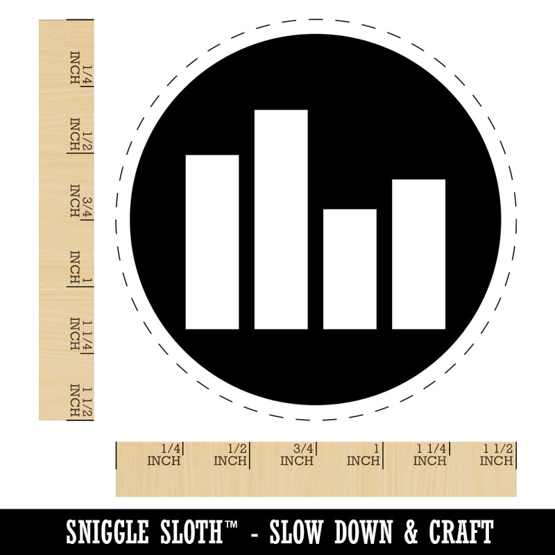 Bar Graph Icon in Circle Self-Inking Rubber Stamp for Stamping Crafting Planners
