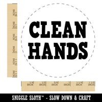 Clean Hands Text Self-Inking Rubber Stamp for Stamping Crafting Planners