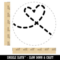 Dashed Heart Self-Inking Rubber Stamp for Stamping Crafting Planners