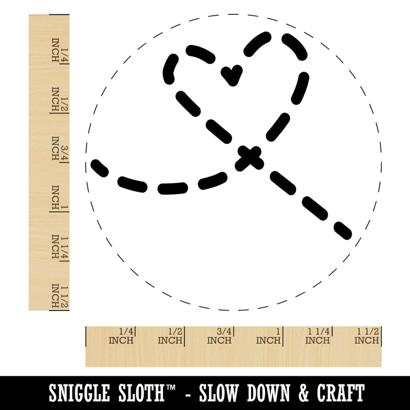 Dashed Heart Self-Inking Rubber Stamp for Stamping Crafting Planners