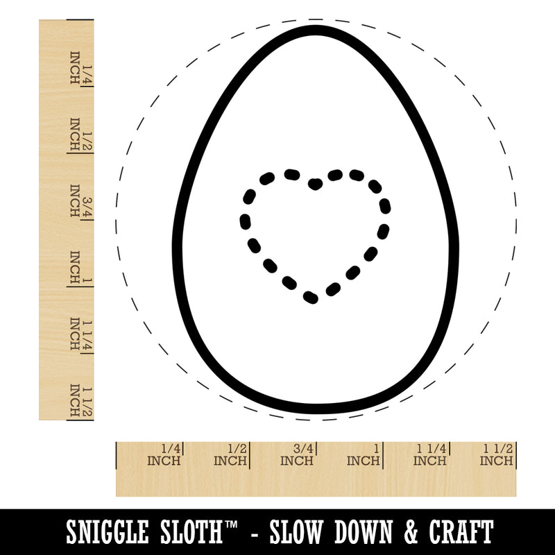 Dotted Heart in Egg Self-Inking Rubber Stamp for Stamping Crafting Planners