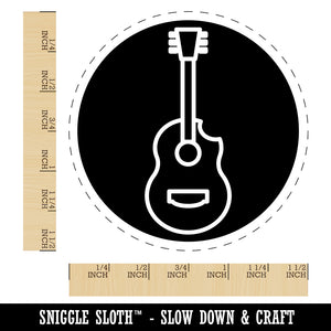 Guitar in Circle Music Self-Inking Rubber Stamp for Stamping Crafting Planners