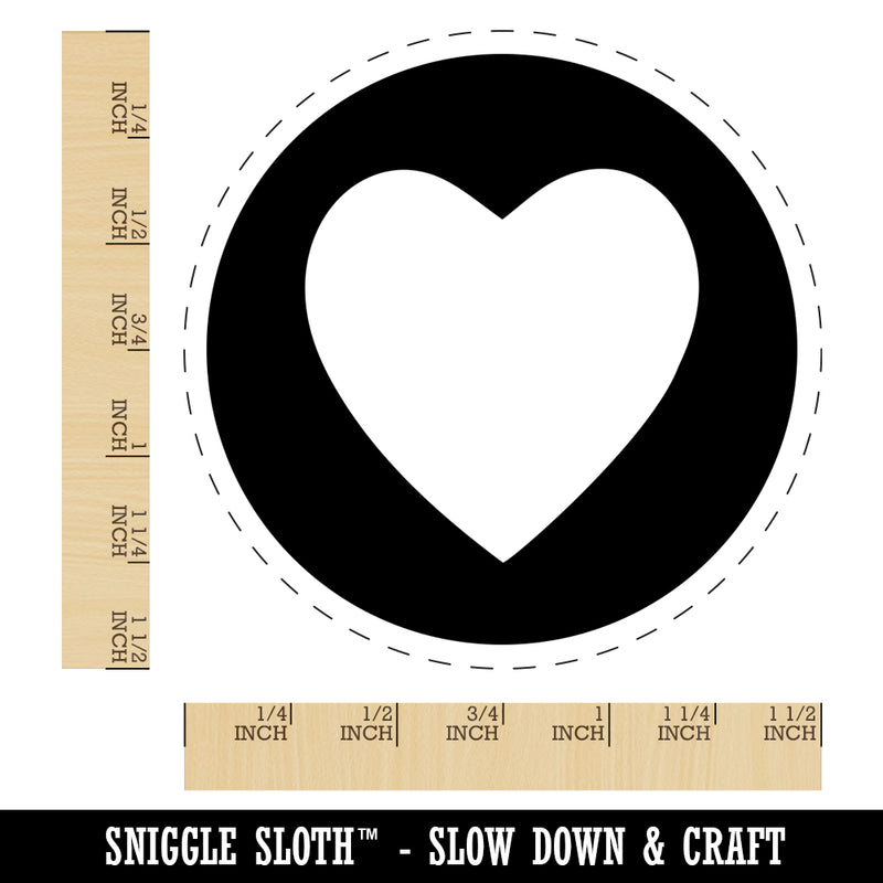 Heart in Circle Self-Inking Rubber Stamp for Stamping Crafting Planners