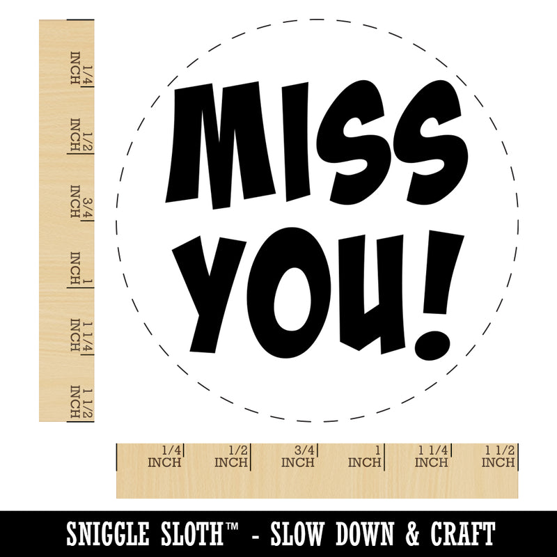 Miss You Cute Text Self-Inking Rubber Stamp for Stamping Crafting Planners