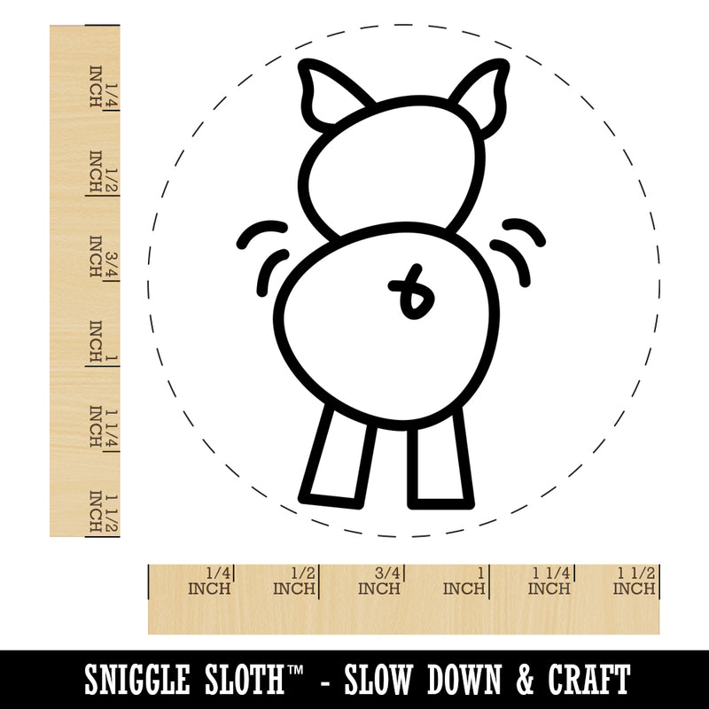 Pig Butt Doodle Self-Inking Rubber Stamp for Stamping Crafting Planners