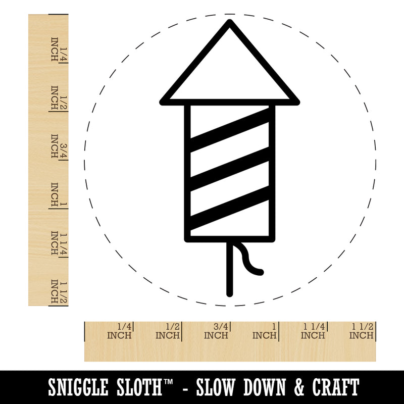 Rocket Fireworks Patriotic Self-Inking Rubber Stamp for Stamping Crafting Planners