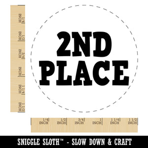 Second 2nd Place Fun Text Self-Inking Rubber Stamp for Stamping Crafting Planners