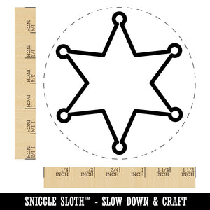 Sheriff Badge Outline Self-Inking Rubber Stamp for Stamping Crafting Planners