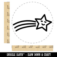 Smiling Shooting Star Self-Inking Rubber Stamp for Stamping Crafting Planners