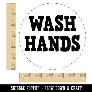 Wash Hands Text Self-Inking Rubber Stamp for Stamping Crafting Planners