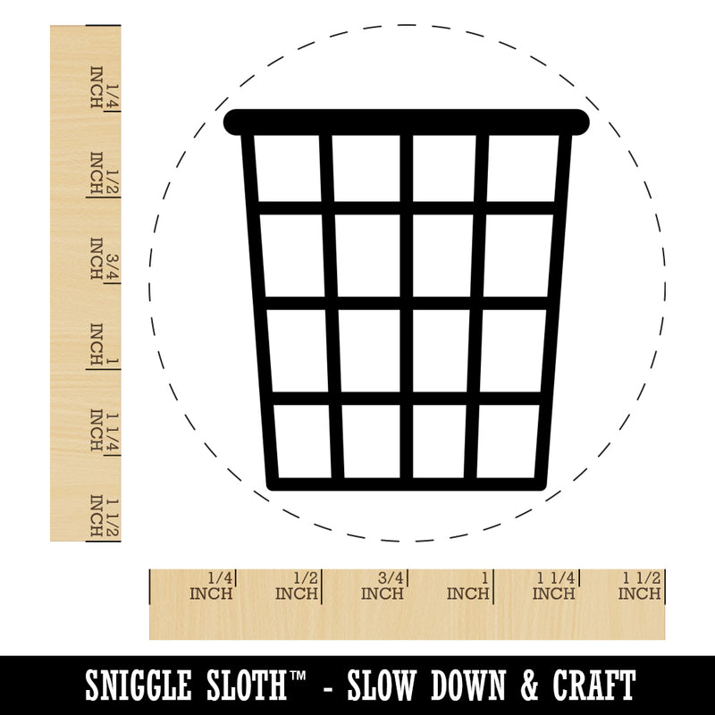 Waste Trash Basket Self-Inking Rubber Stamp for Stamping Crafting Planners