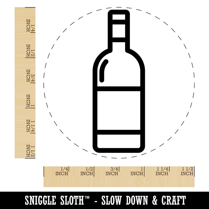Wine Bottle Icon Self-Inking Rubber Stamp for Stamping Crafting Planners