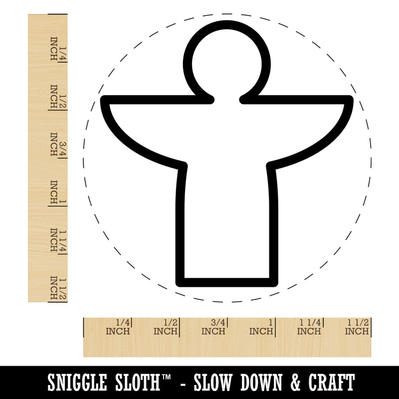 Angel Symbol Outline Self-Inking Rubber Stamp for Stamping Crafting Planners