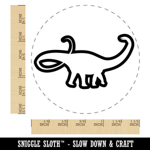 Apatosaurus Dinosaur Outline Self-Inking Rubber Stamp for Stamping Crafting Planners