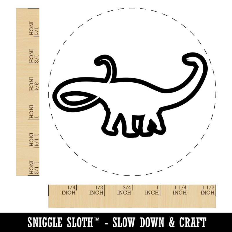 Apatosaurus Dinosaur Outline Self-Inking Rubber Stamp for Stamping Crafting Planners