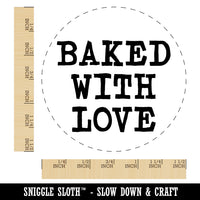 Baked with Love Fun Text Self-Inking Rubber Stamp for Stamping Crafting Planners