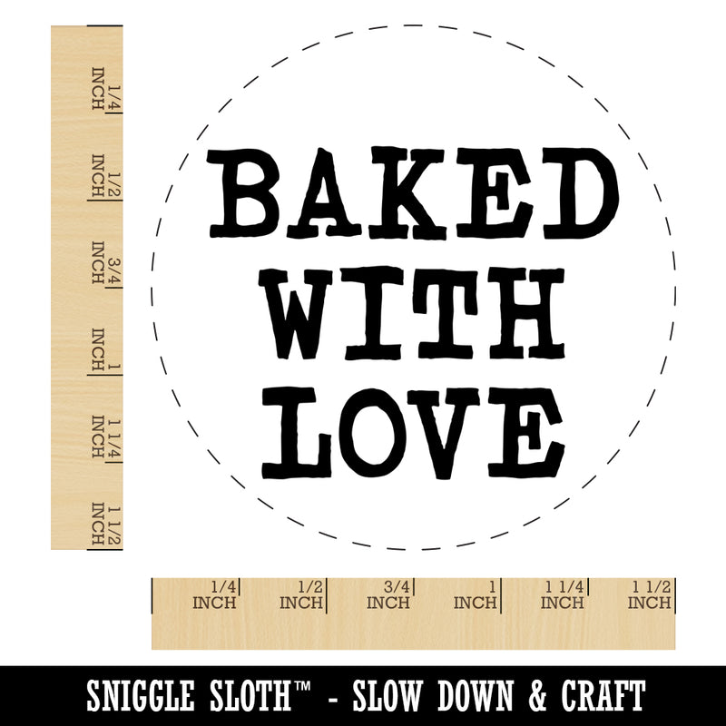 Baked with Love Fun Text Self-Inking Rubber Stamp for Stamping Crafting Planners