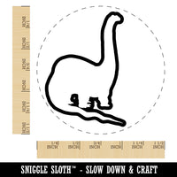 Brachiosaurus Dinosaur Outline Self-Inking Rubber Stamp for Stamping Crafting Planners