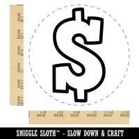 Dollar Sign Money Symbol Outline Self-Inking Rubber Stamp for Stamping Crafting Planners