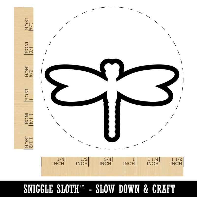 Dragonfly Outline Self-Inking Rubber Stamp for Stamping Crafting Planners