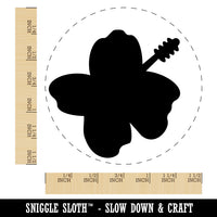 Hibiscus Hawaii Tropical Flower Solid Self-Inking Rubber Stamp for Stamping Crafting Planners
