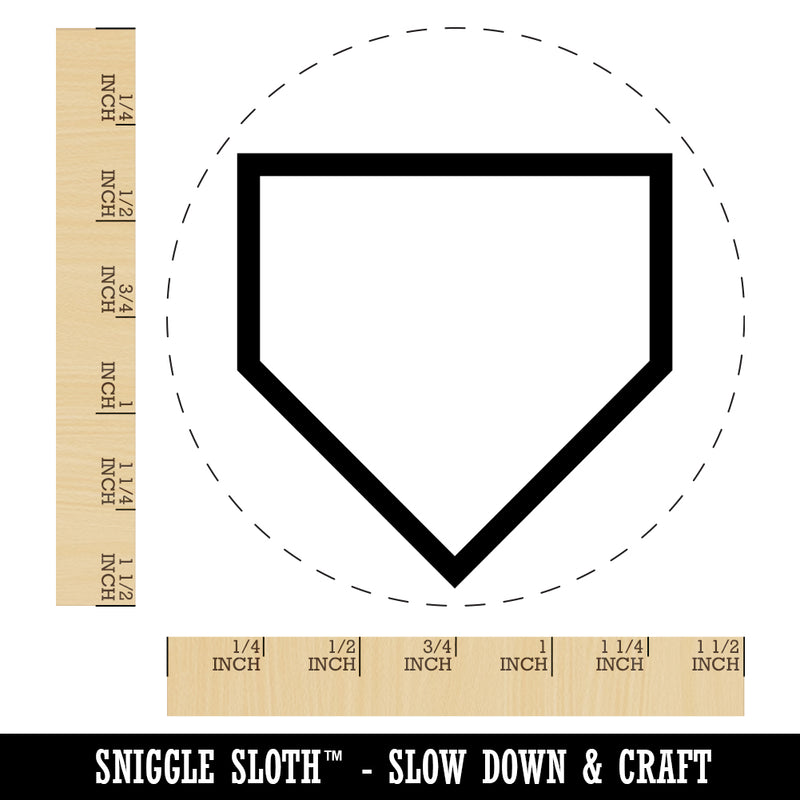 Home Plate Baseball Outline Self-Inking Rubber Stamp for Stamping Crafting Planners