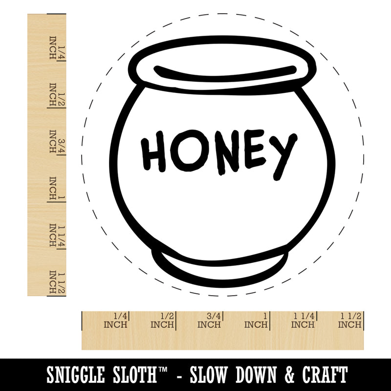 Honey Pot Doodle Bee Self-Inking Rubber Stamp for Stamping Crafting Planners