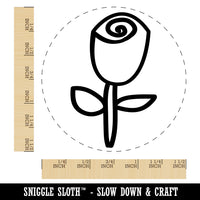 Rose Stem Flower Doodle Self-Inking Rubber Stamp for Stamping Crafting Planners