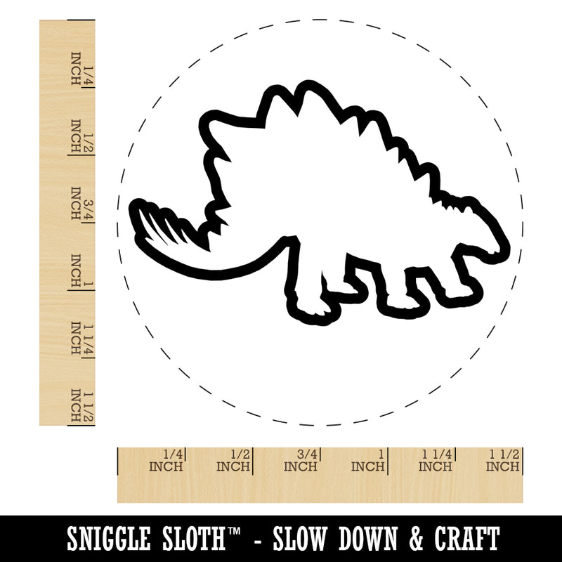 Stegosaurus Dinosaur Outline Self-Inking Rubber Stamp for Stamping Crafting Planners