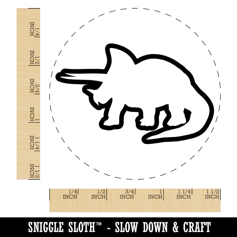Triceratops Dinosaur Outline Self-Inking Rubber Stamp for Stamping Crafting Planners
