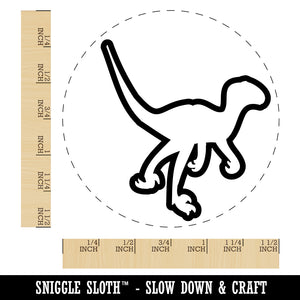 Velociraptor Dinosaur Outline Self-Inking Rubber Stamp for Stamping Crafting Planners