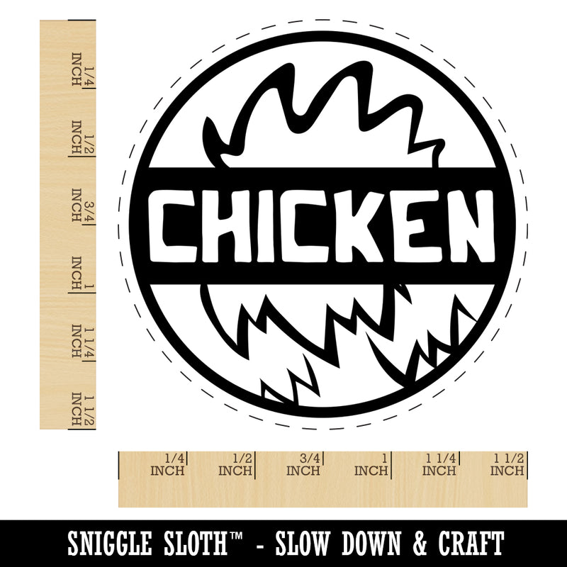 Food Label Chicken Self-Inking Rubber Stamp for Stamping Crafting Planners