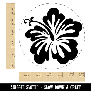 Pretty Hibiscus Flower Tropical Self-Inking Rubber Stamp for Stamping Crafting Planners