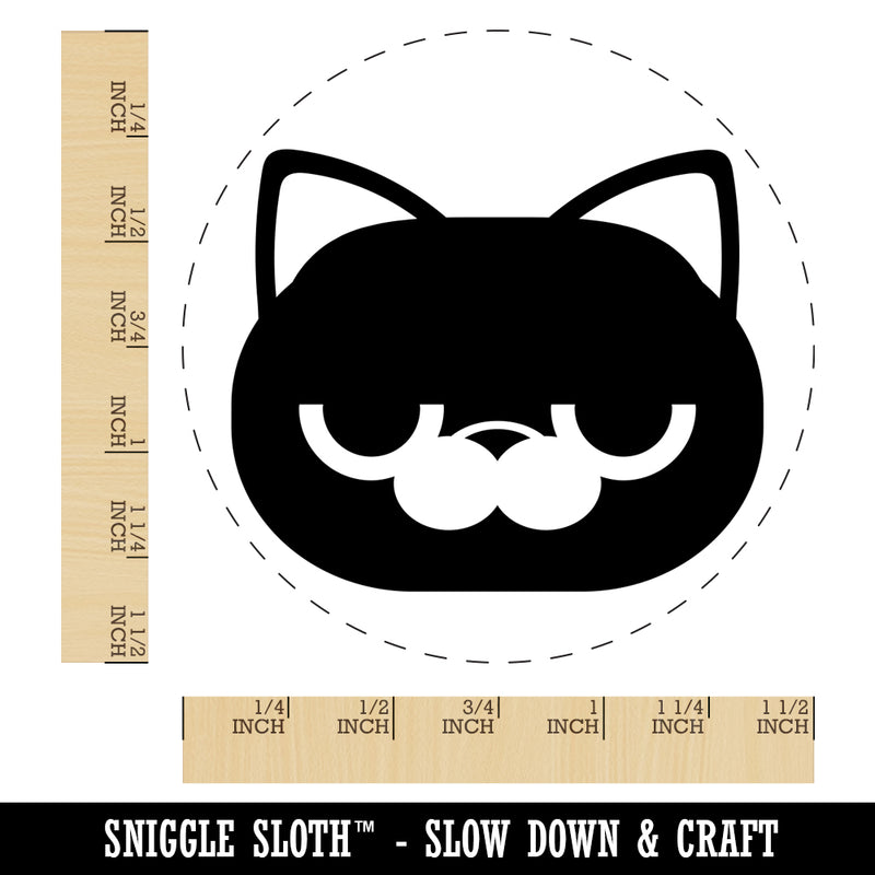 Round Cat Face Bored Self-Inking Rubber Stamp for Stamping Crafting Planners