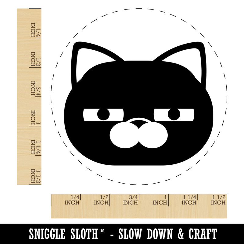 Round Cat Face Doubtful Self-Inking Rubber Stamp for Stamping Crafting Planners